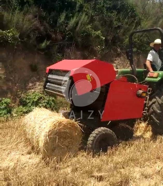 Máquina de colheita e enfardamento de palha