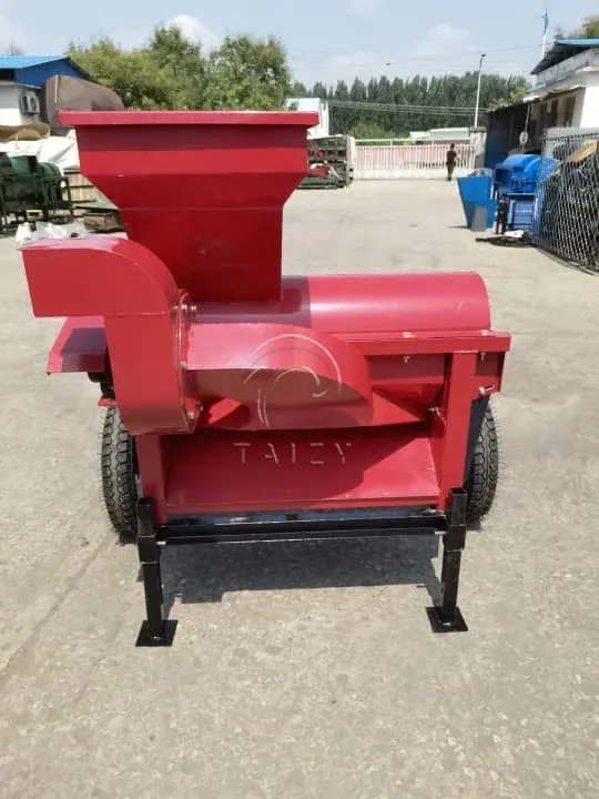 Corn shelling machine in the factory