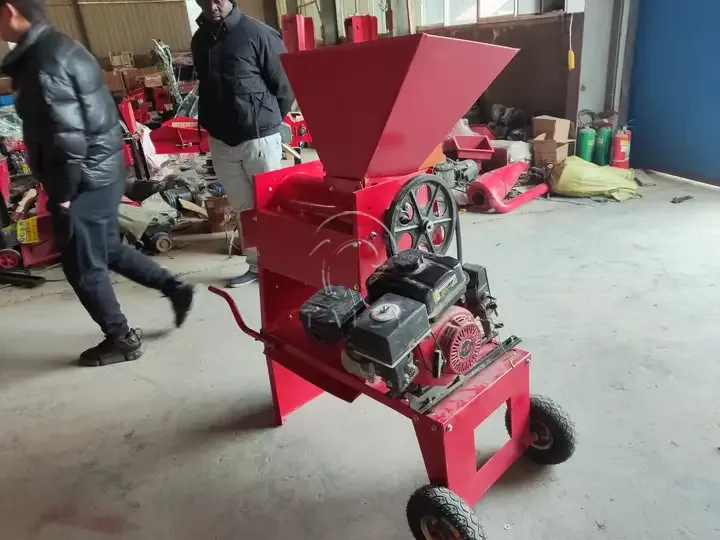 Corn threshing machine in the factory